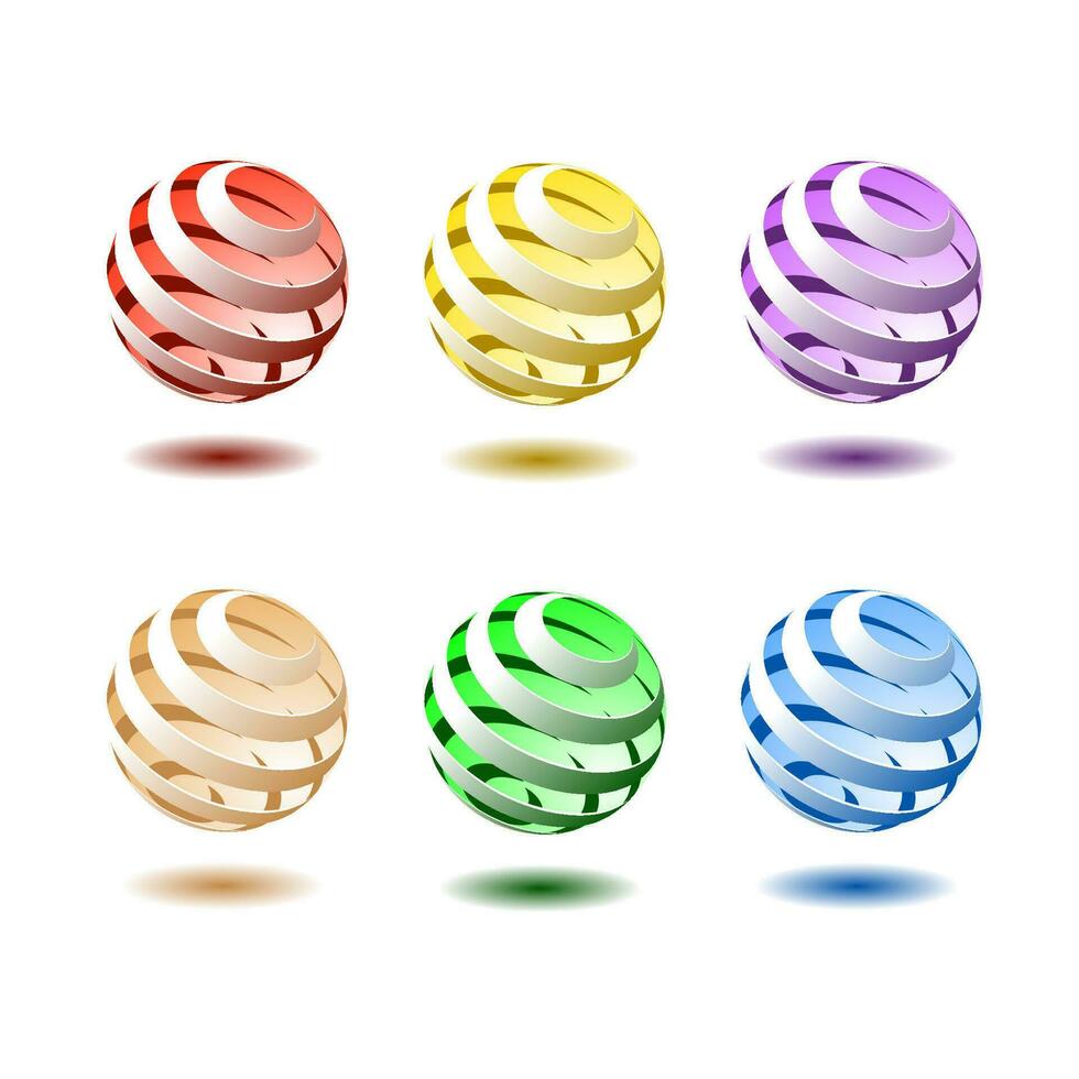 espiral 3d pelotas vector