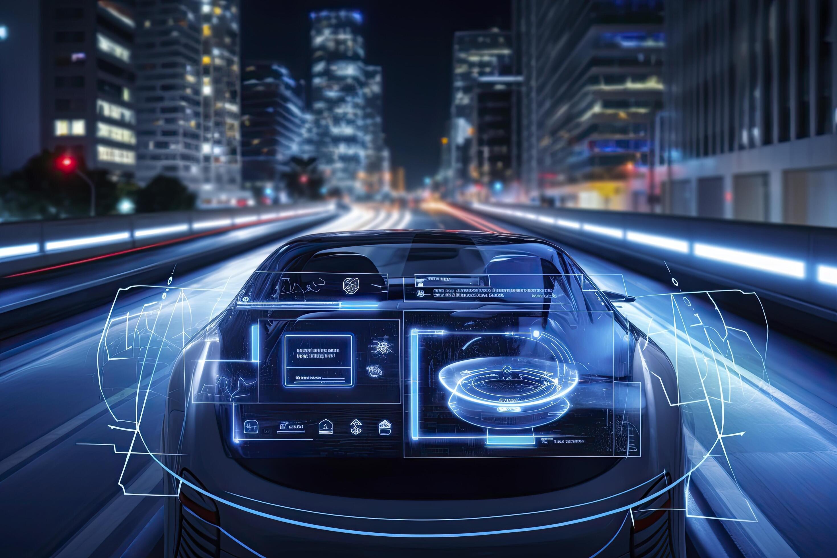 Modern smart car technology intelligent system using Heads up display ...