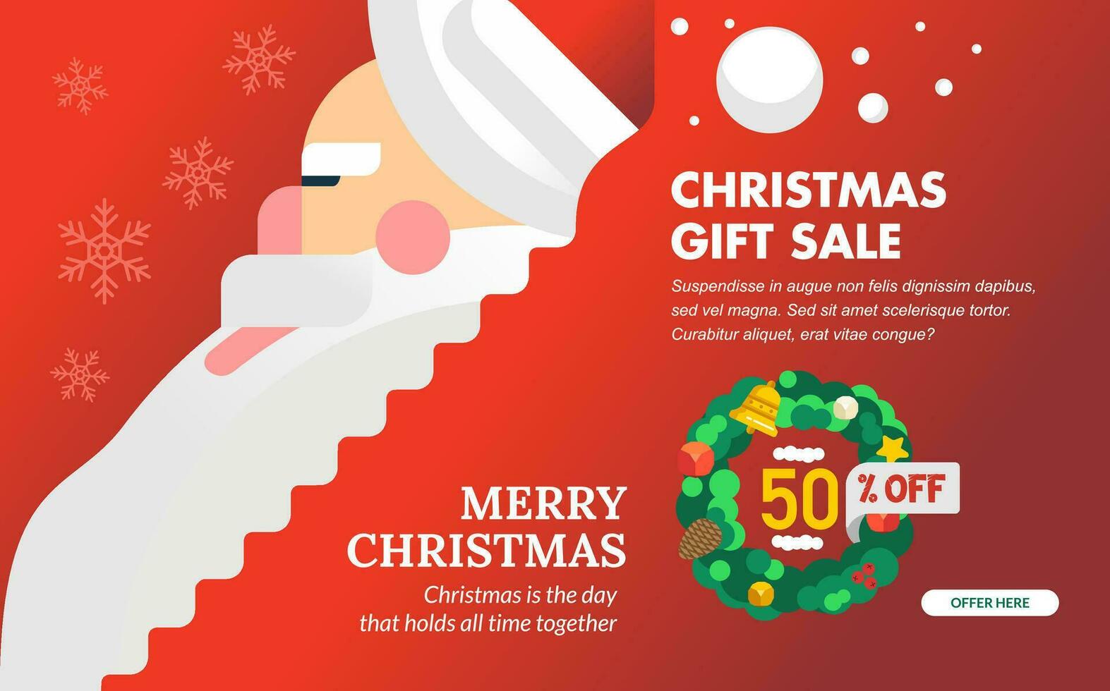 vector illustration of christmas sale banner for shoping mall or store