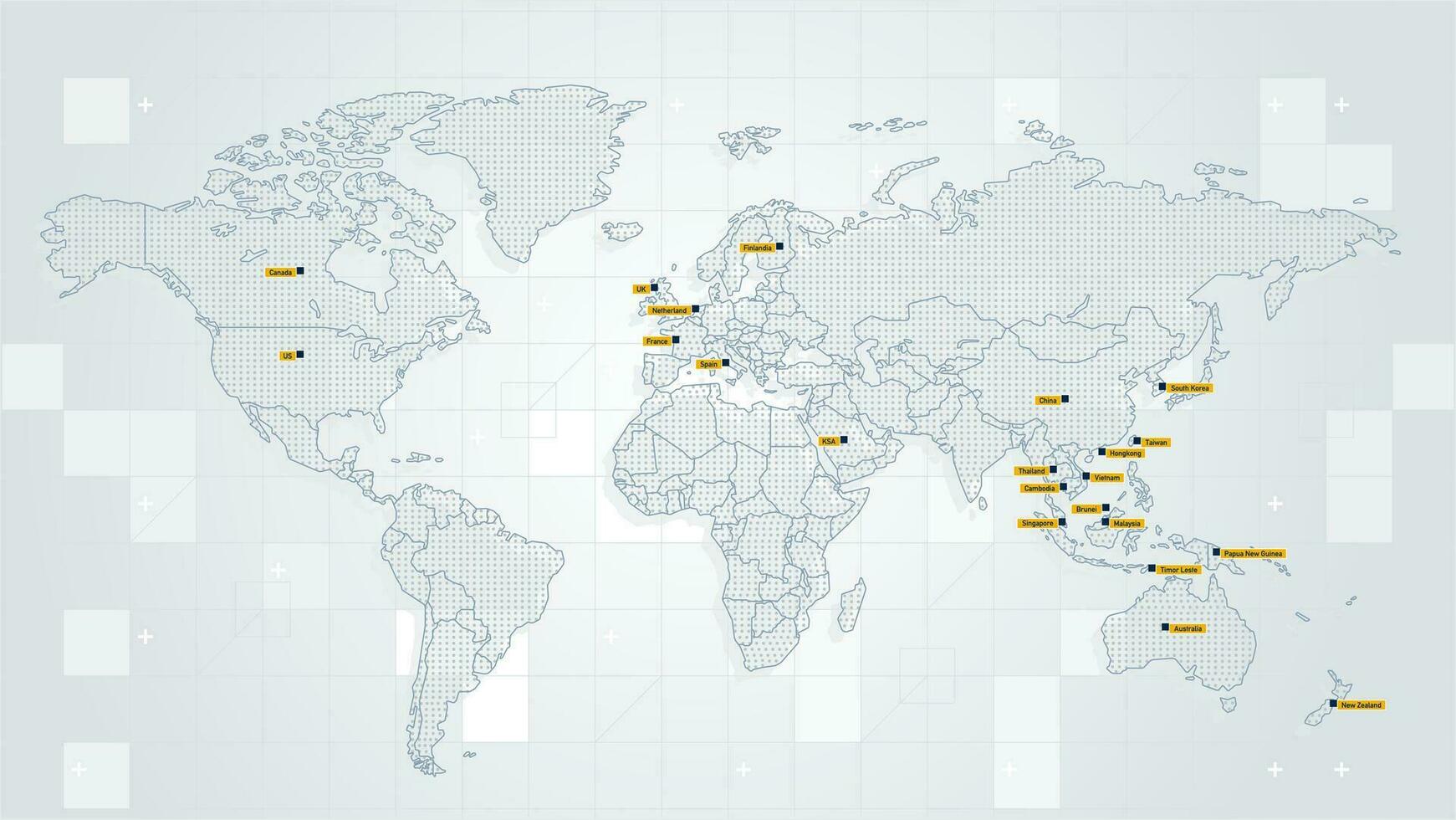 frio blanco abstracción technologi vector tecnología estilizado moderno mundo mapa antecedentes estilizado estructura metálica y puntos para datos visualización y infografia hud gui uimoderno tecnología mundo mapa 1