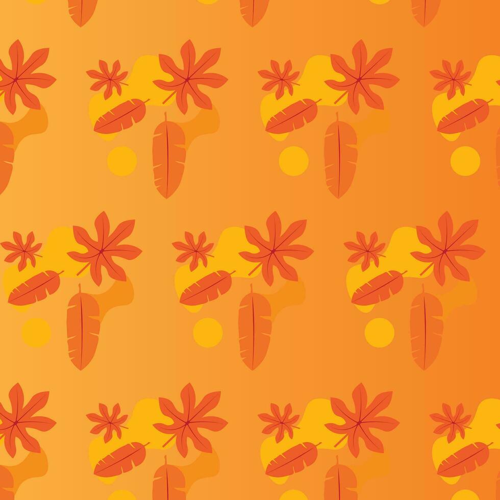 The background design with leaf patterns is suitable for the autumn theme. vector