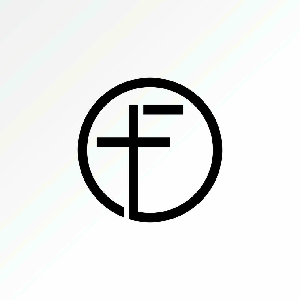 logo diseño gráfico concepto creativo resumen prima vector valores Iglesia cristiano cruzar línea me gusta letra F fuente relacionado a monograma inicial religión