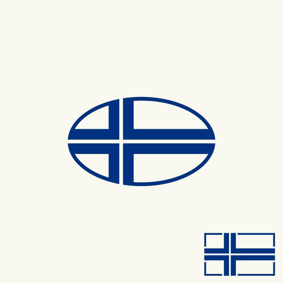 Logo design graphic concept creative abstract premium vector stock Iceland flag on line ellipse negative space. Related UK country brexit europe badge