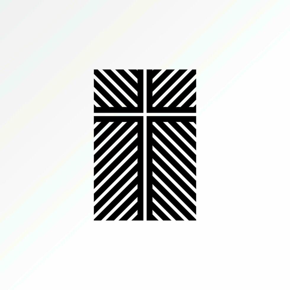 Logo design graphic concept creative abstract premium vector sign stock unique window art pattern cross church christian. Related to religion interior