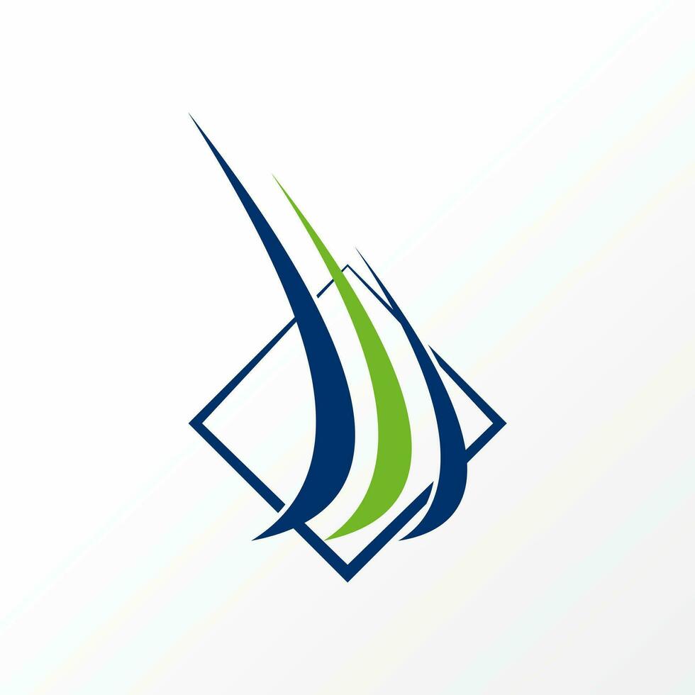 Logo design graphic concept creative abstract premium vector stock simple unique art 3 swoosh on rectangular hold. Related to loading trading business