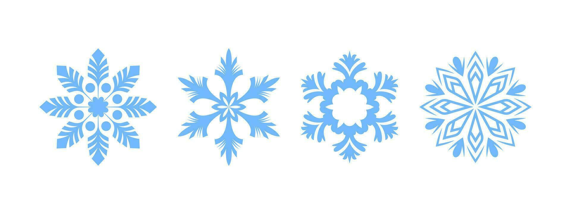 Snowflakes icons. Snowflakes badges. Snowflake different icons. Vector scalable graphics