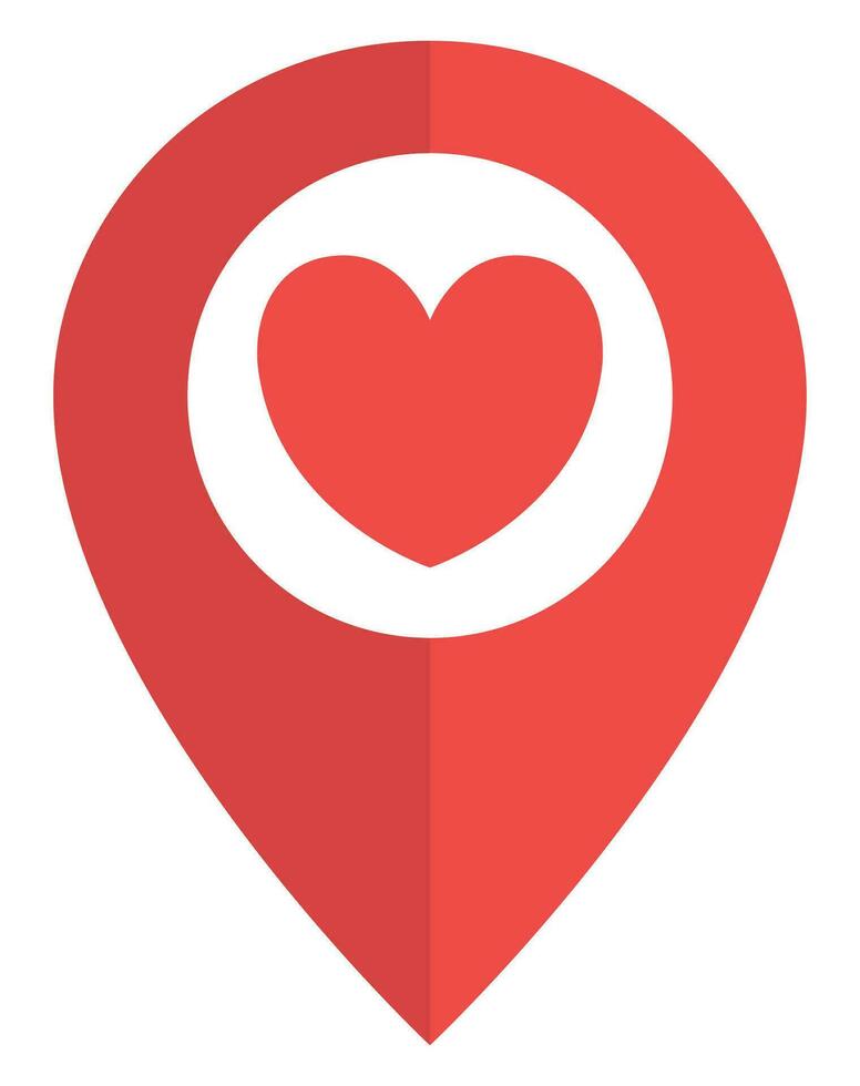 Map pointer with heart icon. vector