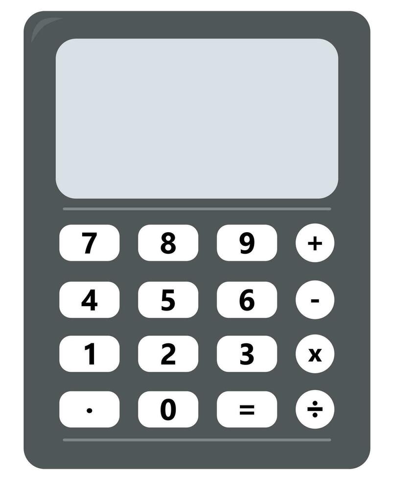 Electronic calculator in flat style isolated on white background. vector