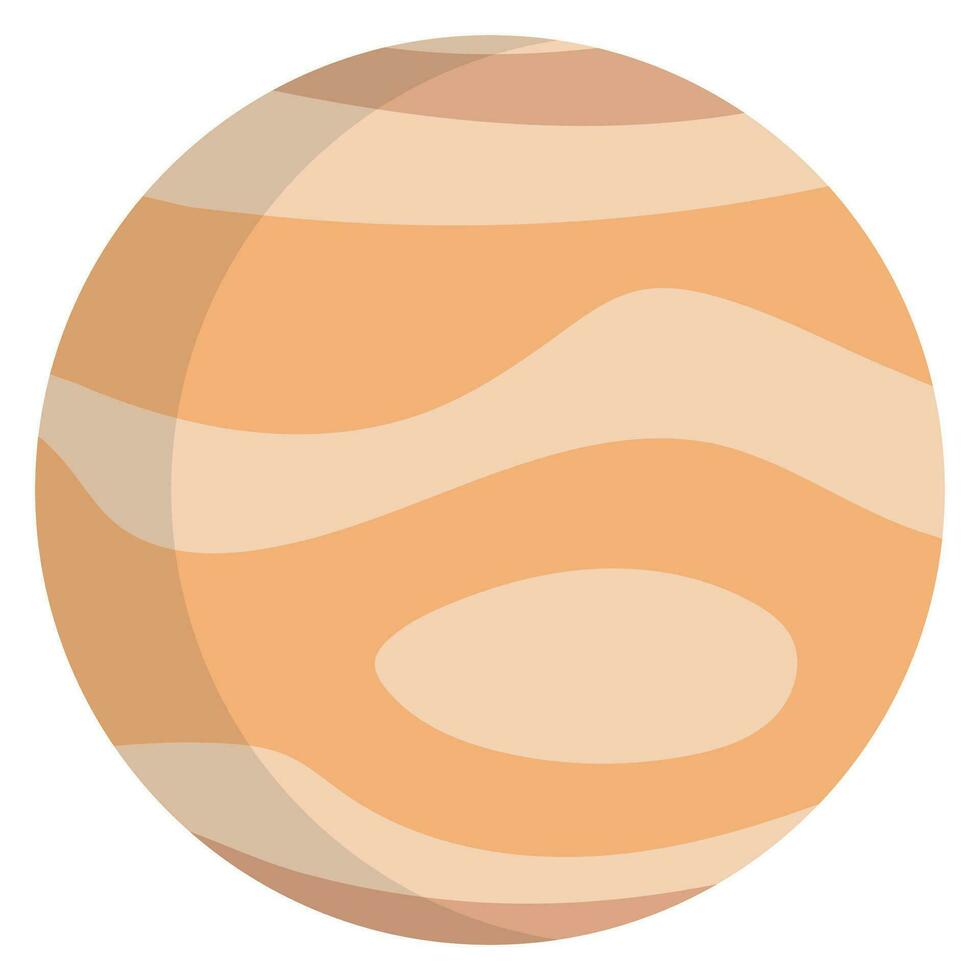 Solar system space object planet Jupiter vector illustration on white background.