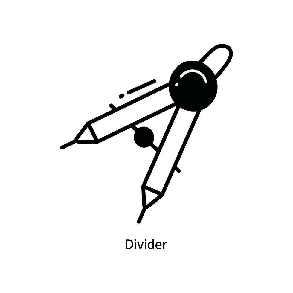 divisor garabatear icono diseño ilustración. colegio y estudiar símbolo en blanco antecedentes eps 10 archivo vector