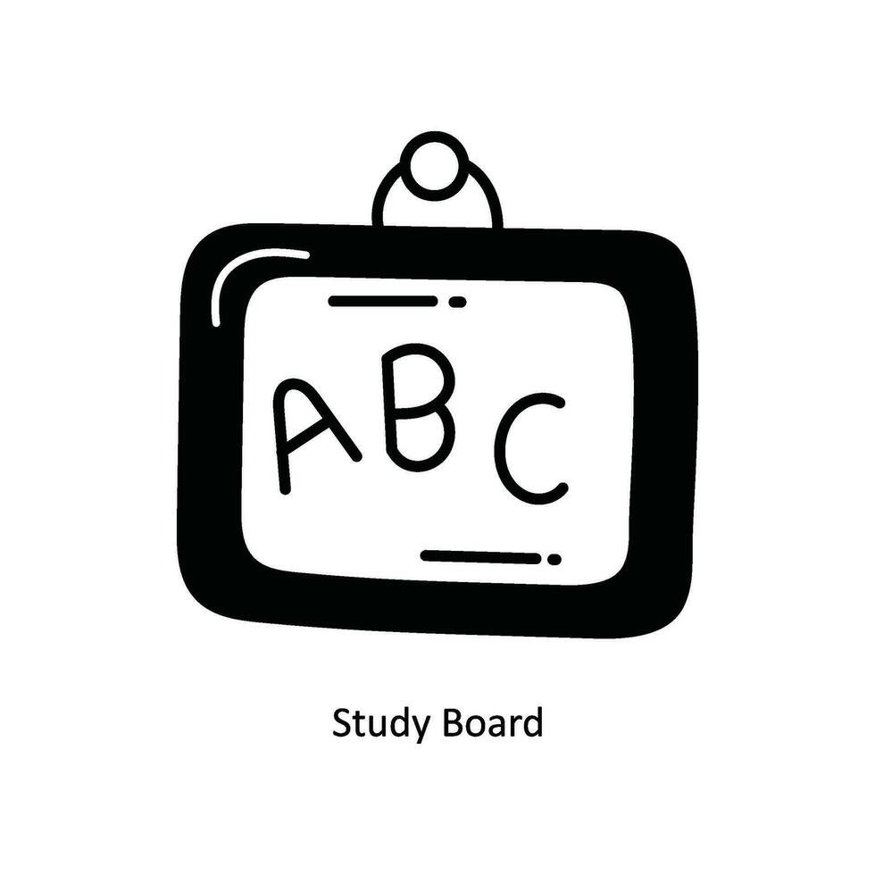 Study Board doodle Icon Design illustration. School and Study Symbol on White background EPS 10 File vector