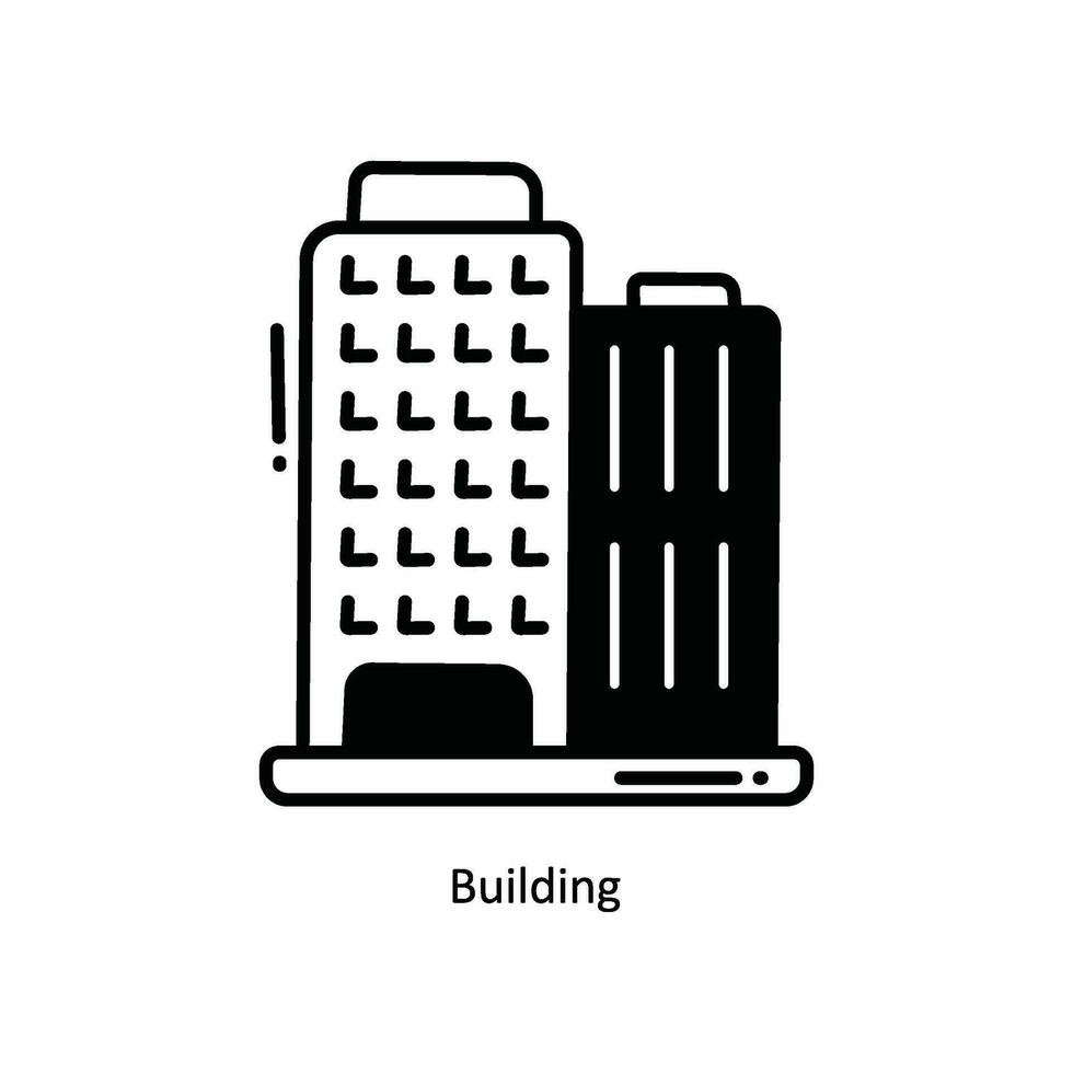Building doodle Icon Design illustration. School and Study Symbol on White background EPS 10 File vector