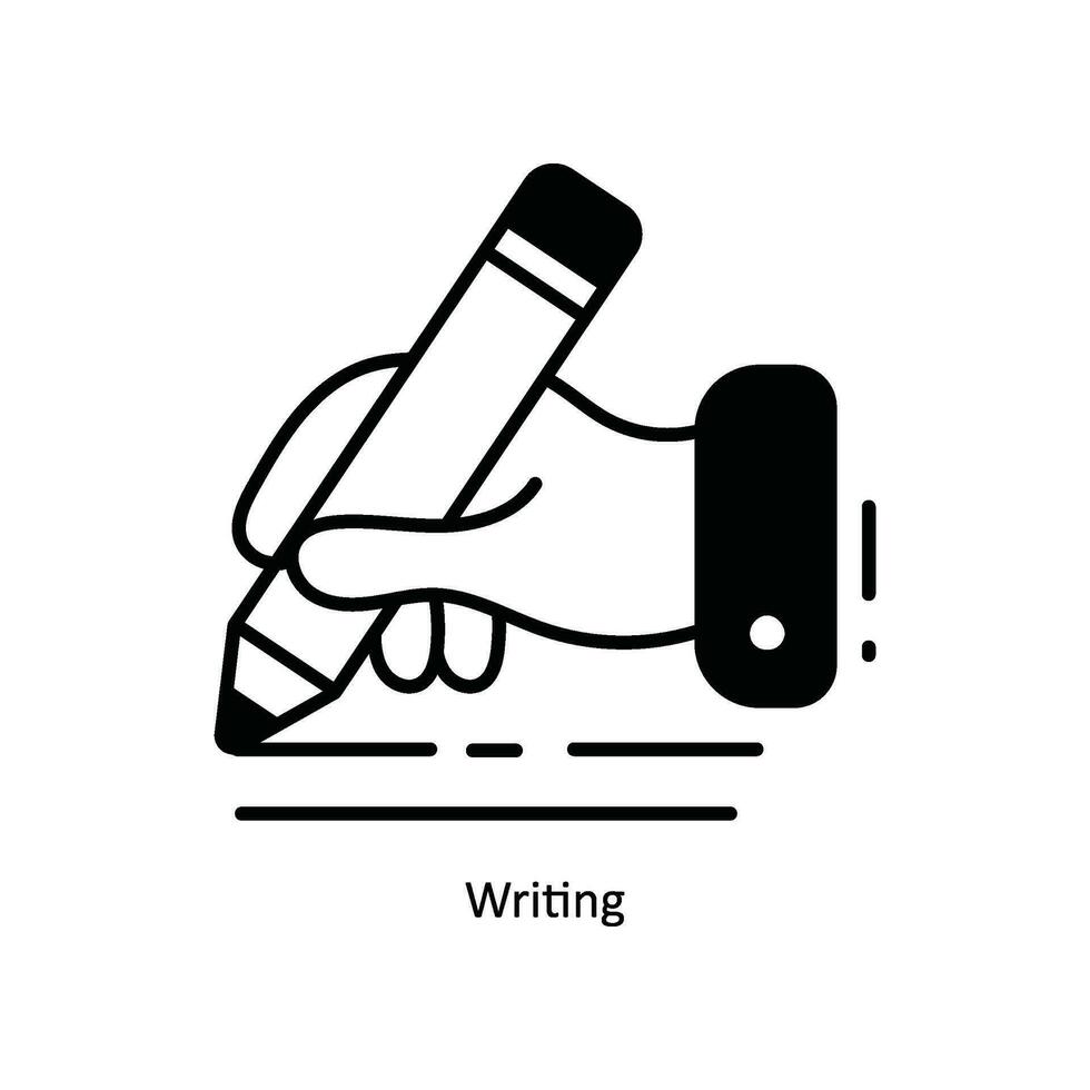Writing doodle Icon Design illustration. School and Study Symbol on White background EPS 10 File vector