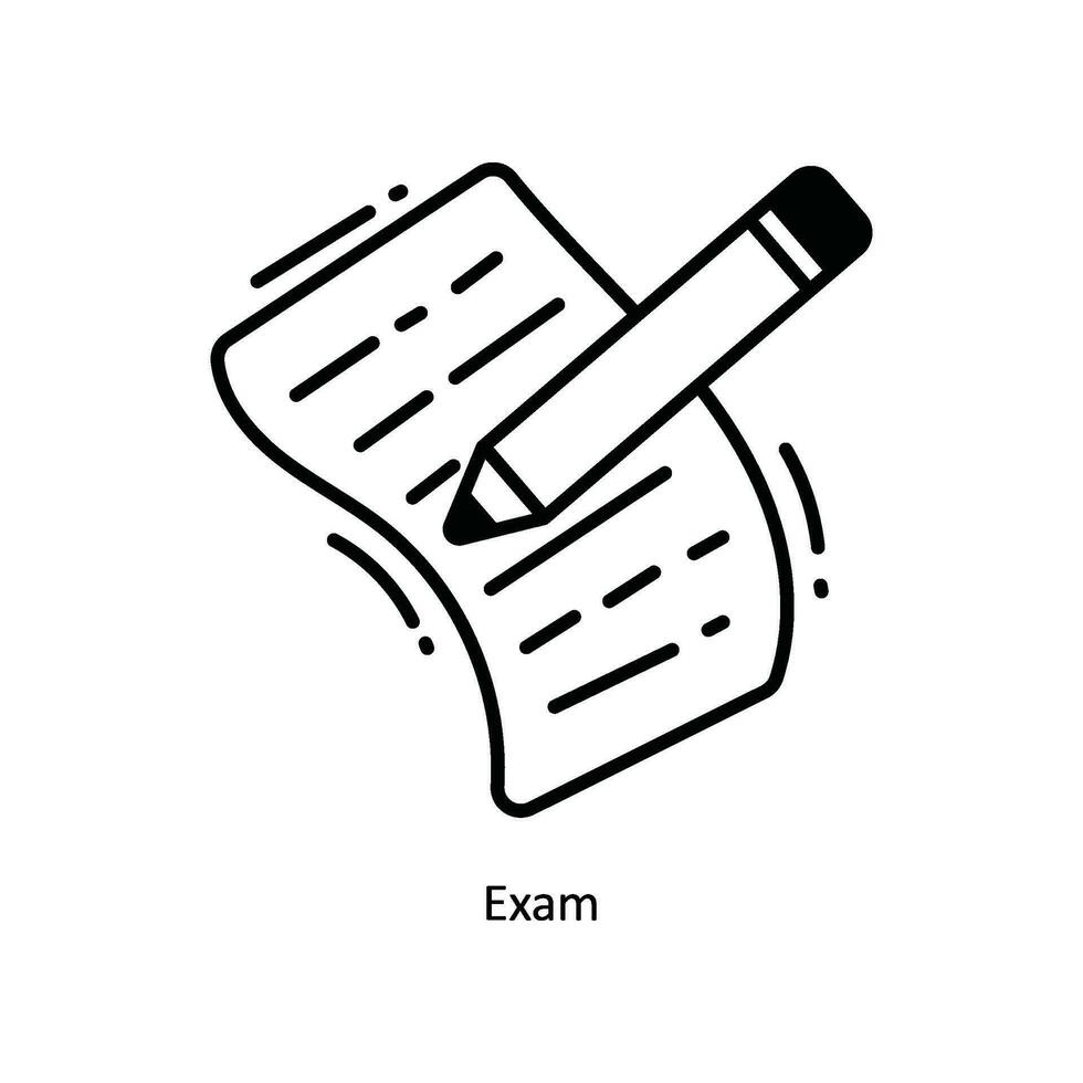 Exam doodle Icon Design illustration. School and Study Symbol on White background EPS 10 File vector
