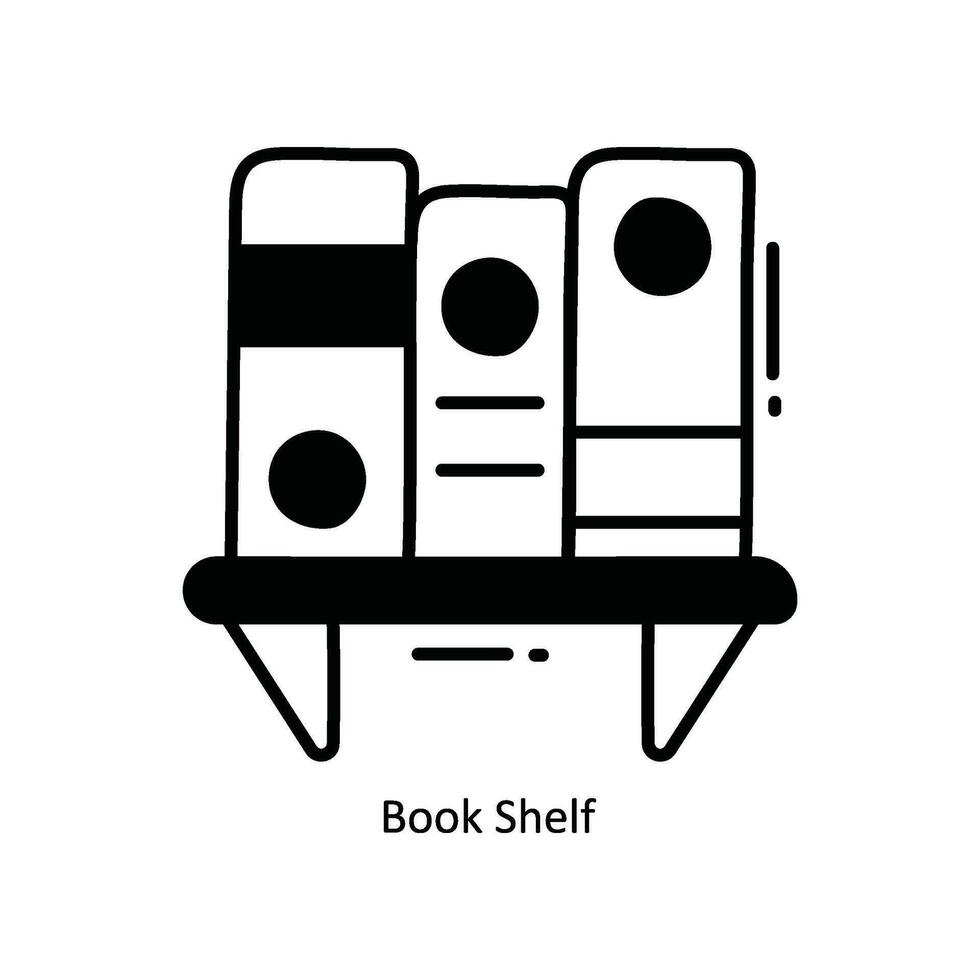 Book Shelf doodle Icon Design illustration. School and Study Symbol on White background EPS 10 File vector