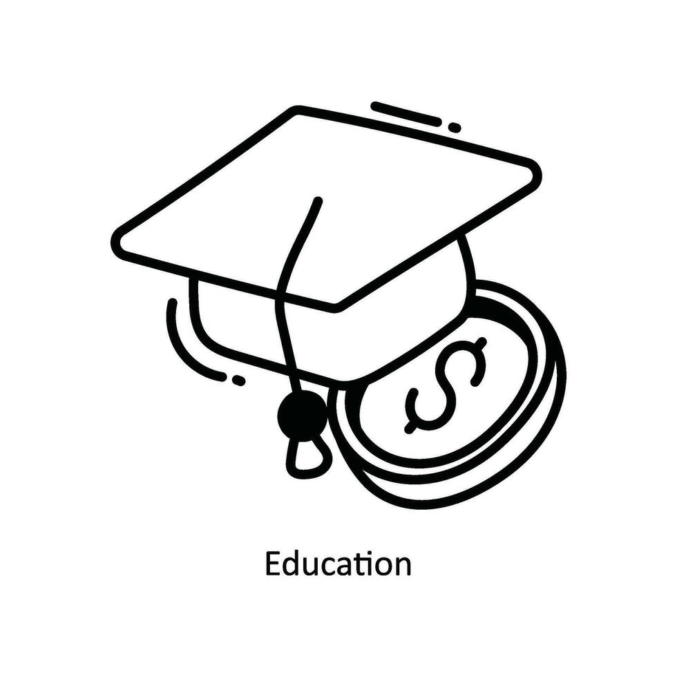 Education doodle Icon Design illustration. School and Study Symbol on White background EPS 10 File vector