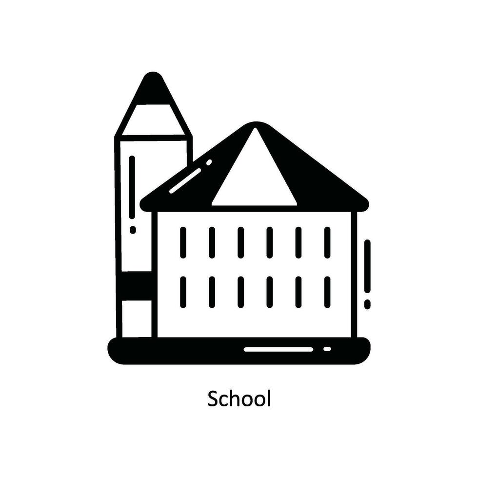 School doodle Icon Design illustration. School and Study Symbol on White background EPS 10 File vector