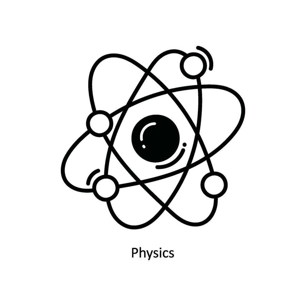 Physics doodle Icon Design illustration. School and Study Symbol on White background EPS 10 File vector