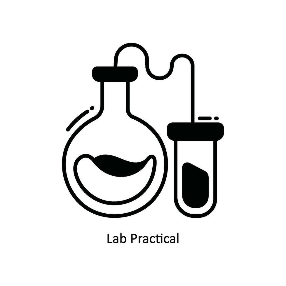 Lab Practical doodle Icon Design illustration. School and Study Symbol on White background EPS 10 File vector