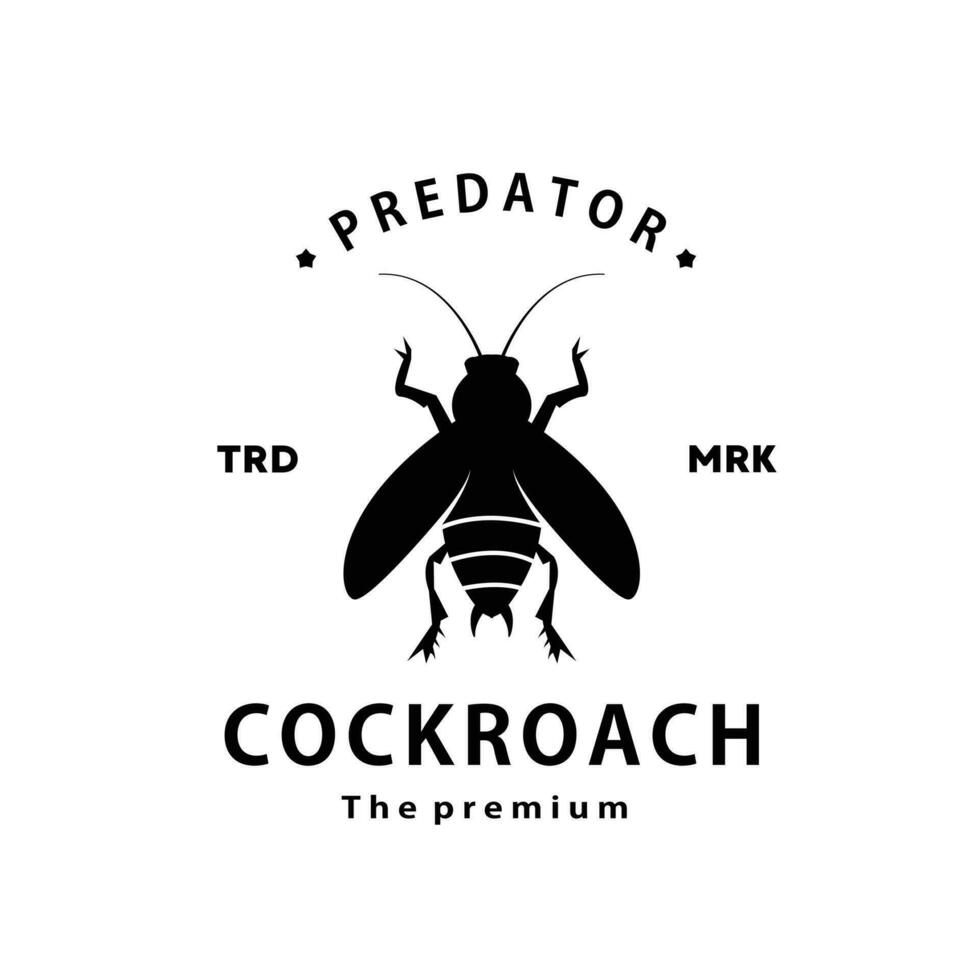 vintage retro hipster cockroach logo vector outline silhouette art icon