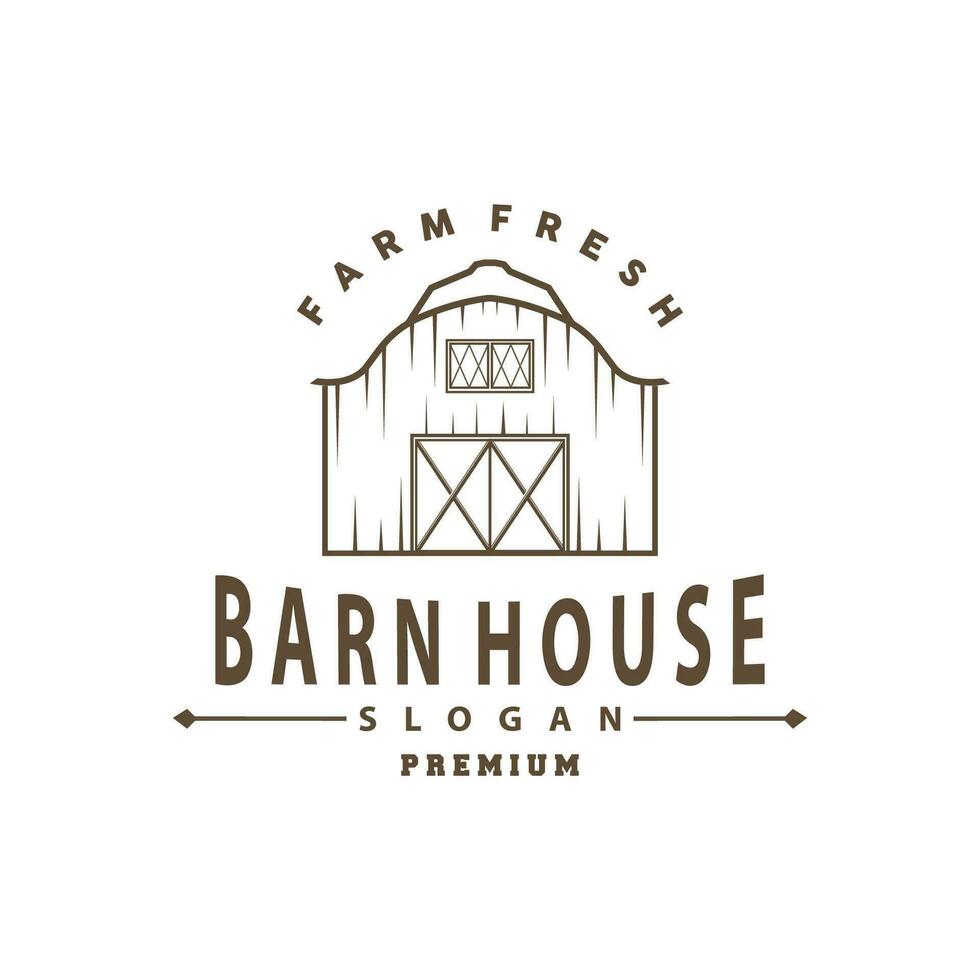 Agriculture Farm Barn Logo, Simple Retro Style Vintage Building Templet Illustration Design vector