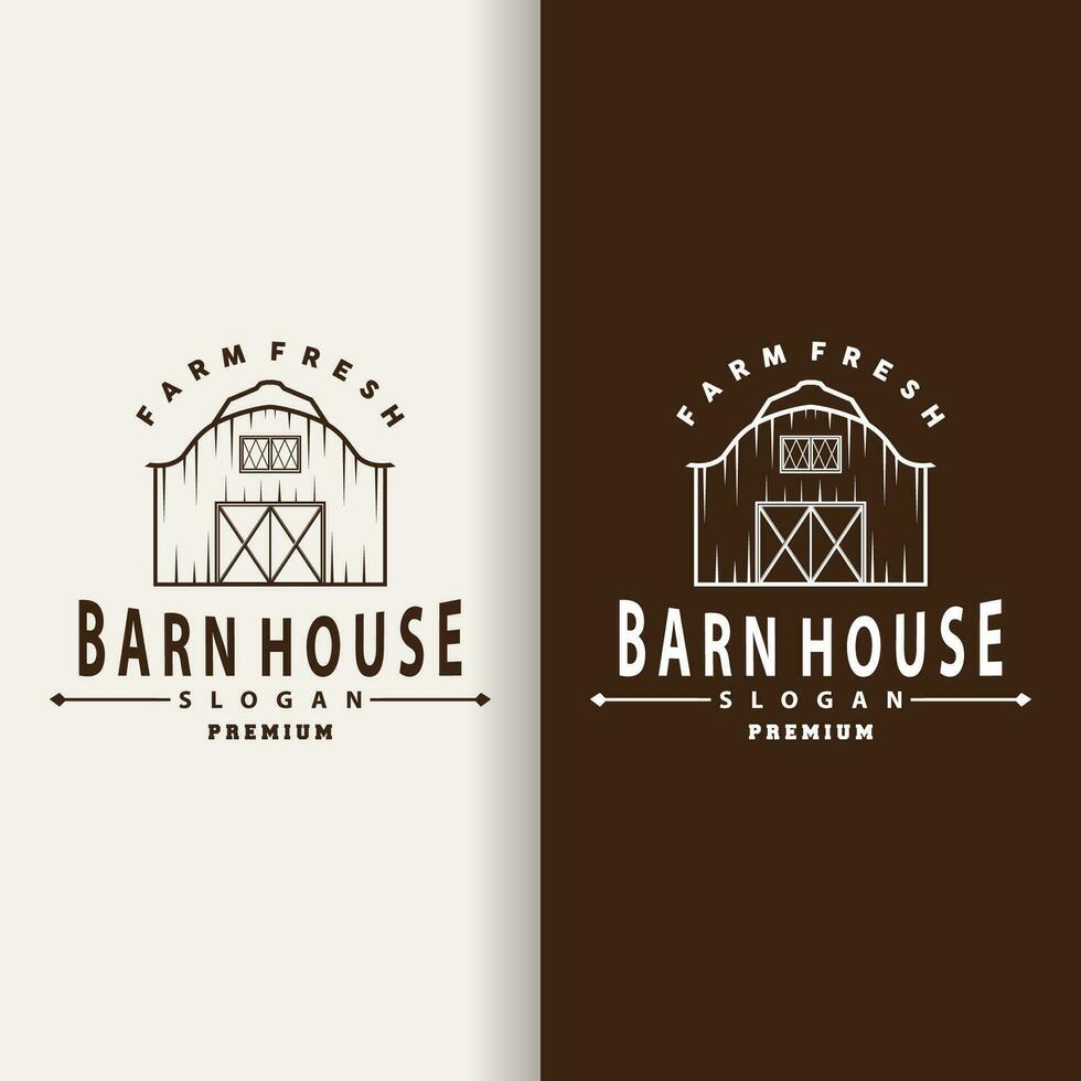 Agriculture Farm Barn Logo, Simple Retro Style Vintage Building Templet Illustration Design vector