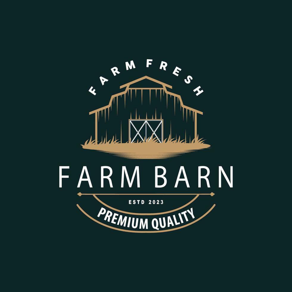 Agriculture Farm Barn Logo, Simple Retro Style Vintage Building Templet Illustration Design vector