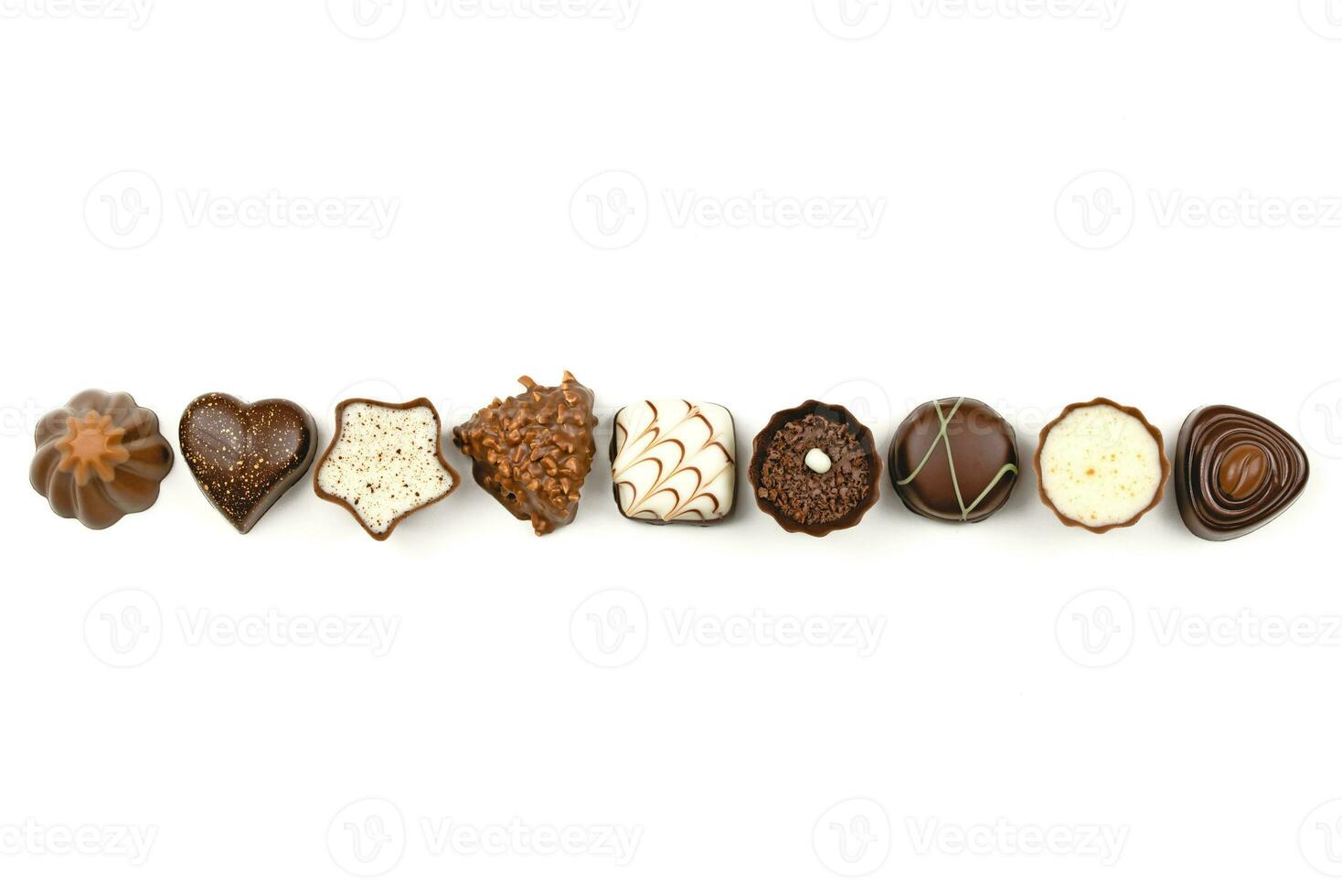 Assorted Chocolates on White Background photo