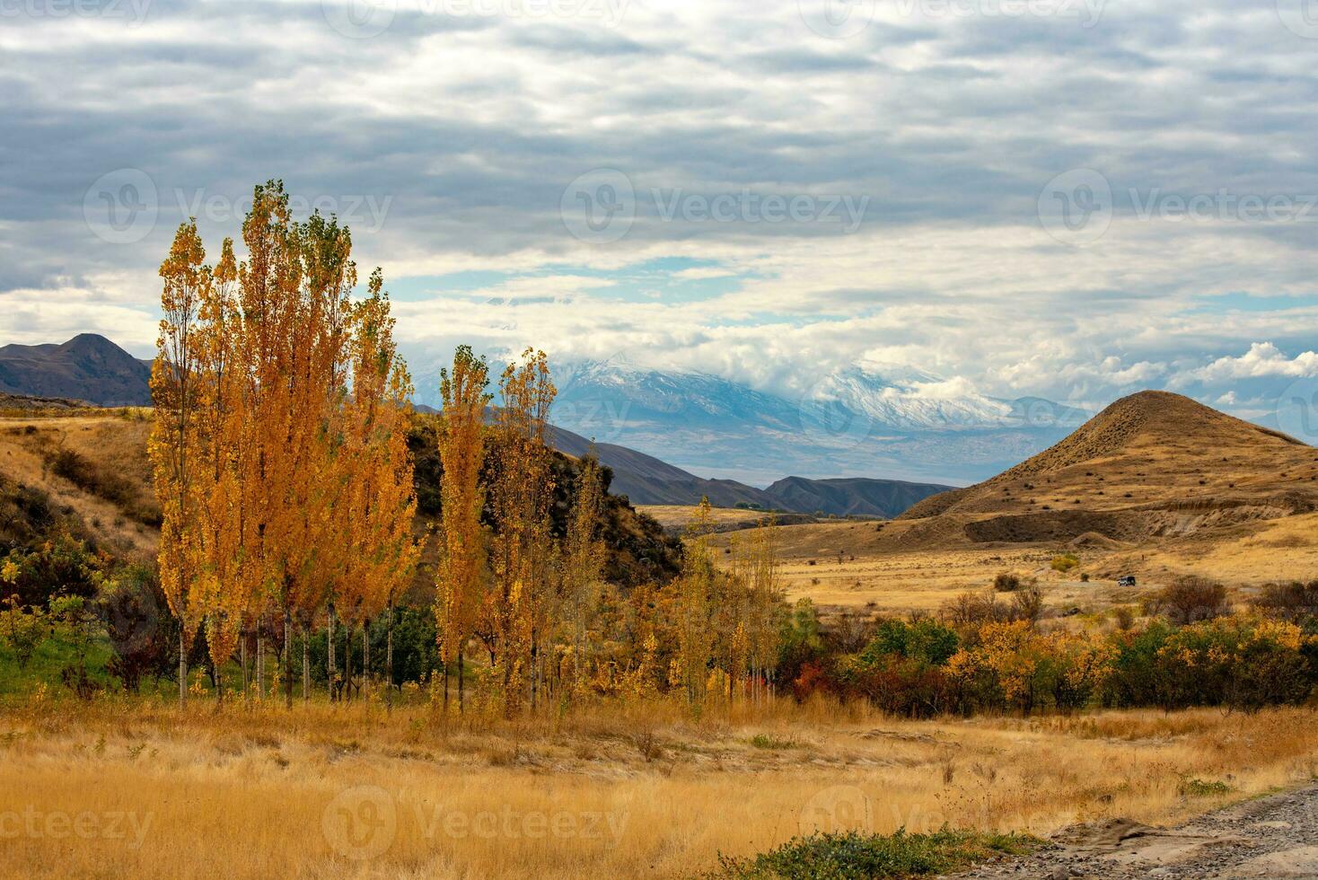 Autumn landscape and mountains photo