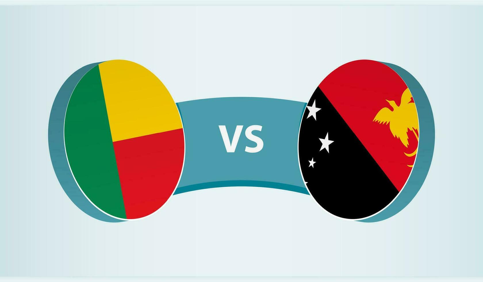 Benin versus Papua New Guinea, team sports competition concept. vector