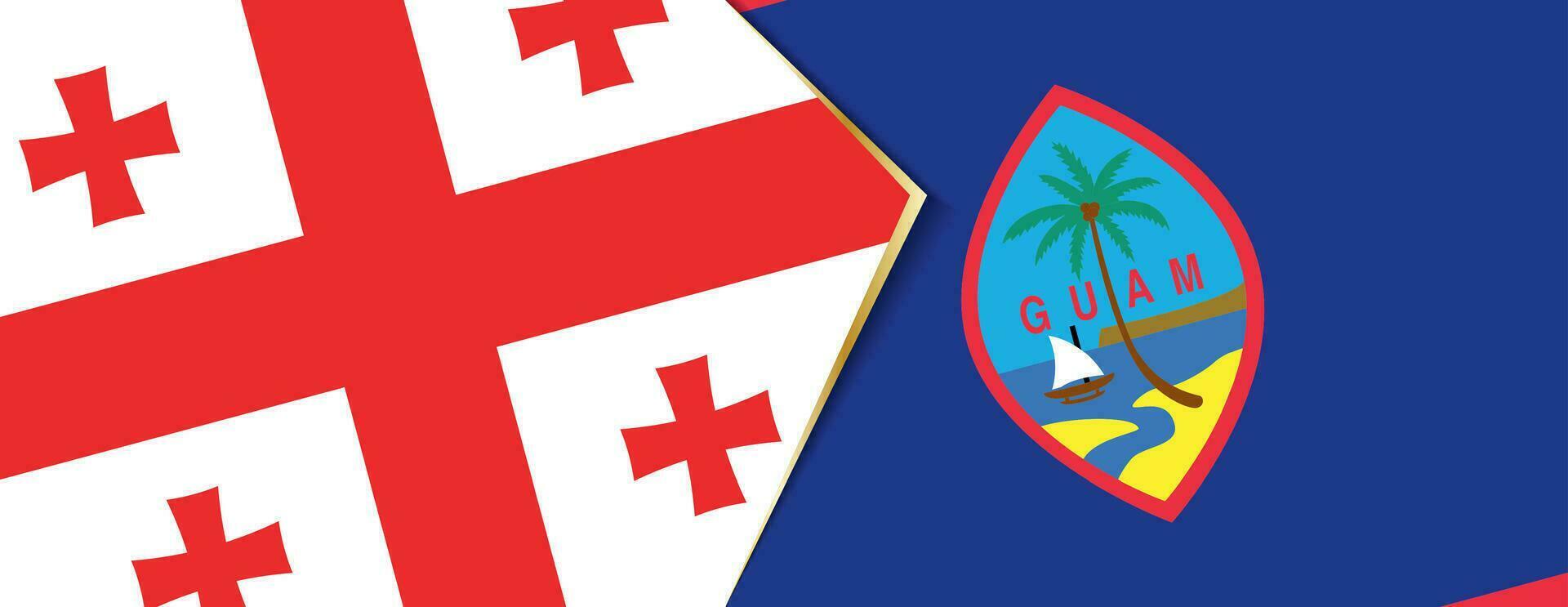 Georgia and Guam flags, two vector flags.