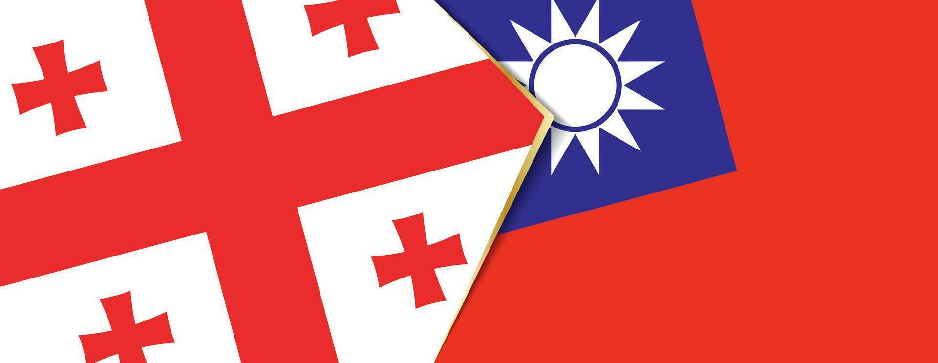 Georgia and Taiwan flags, two vector flags.