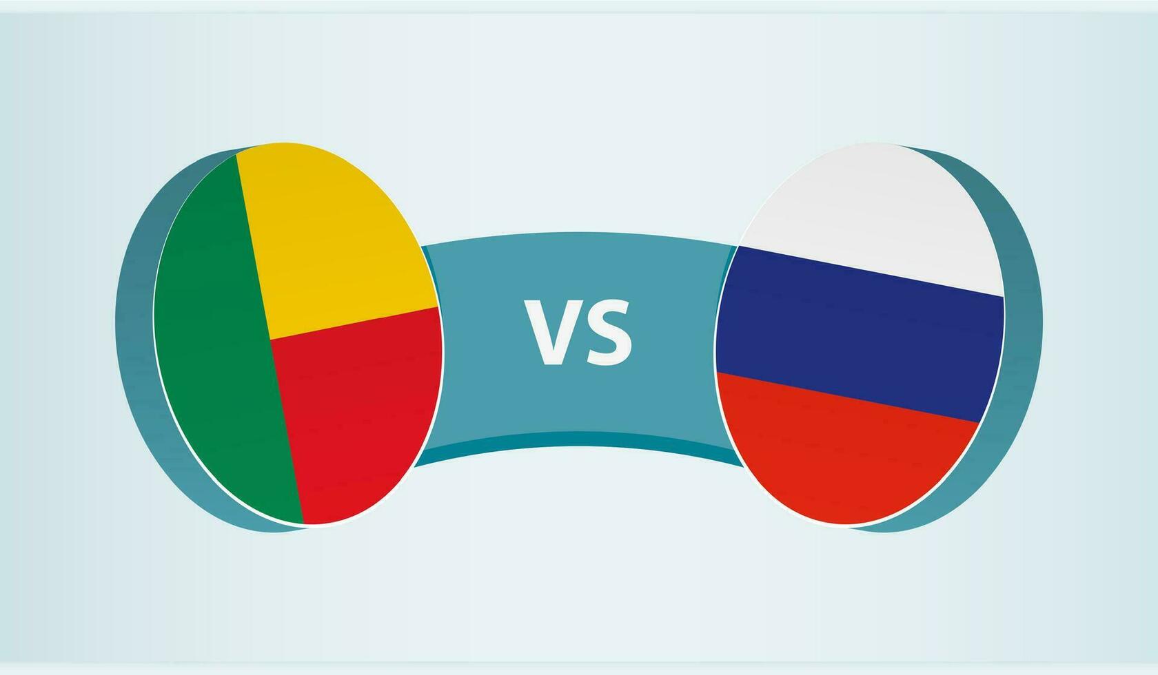 Benin versus Russia, team sports competition concept. vector