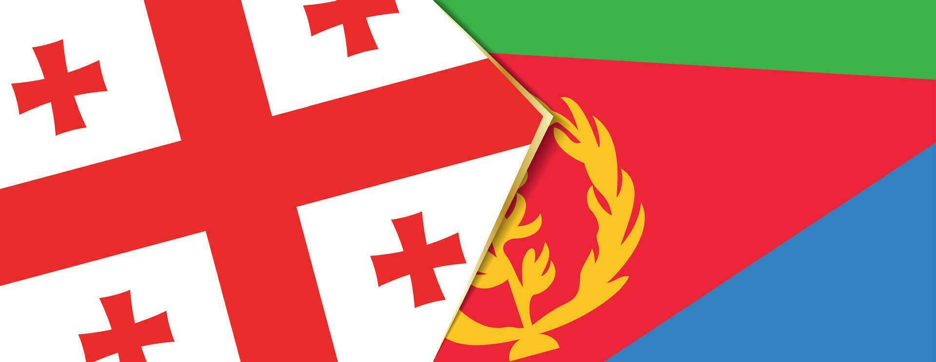 Georgia y eritrea banderas, dos vector banderas