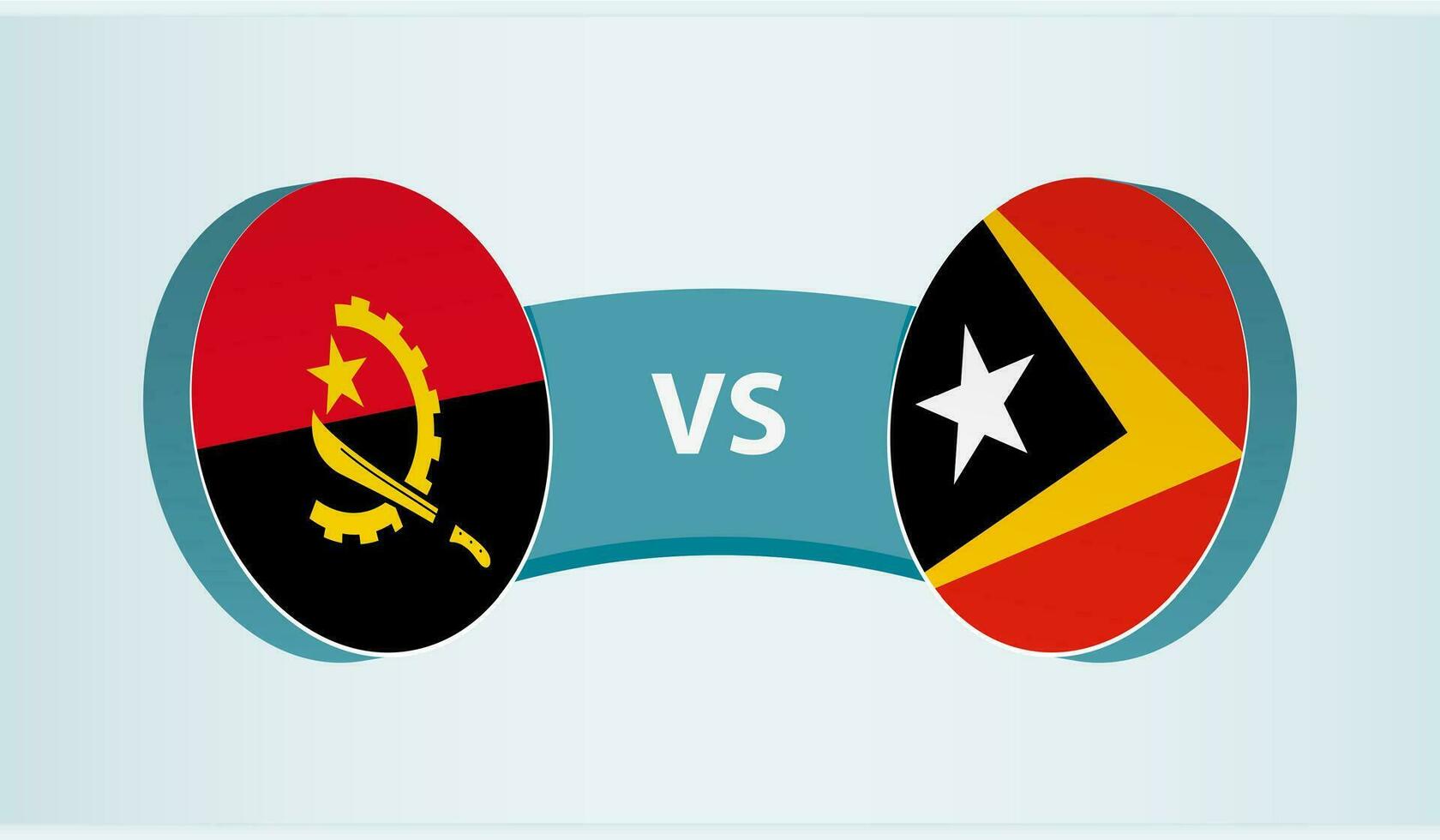 Angola versus East Timor, team sports competition concept. vector