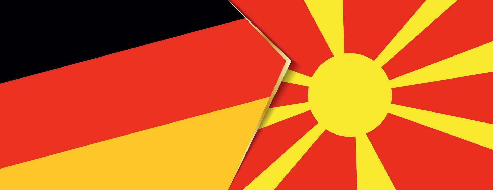 Germany and Macedonia flags, two vector flags