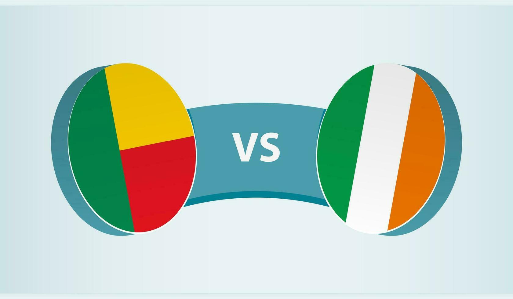 benin versus Irlanda, equipo Deportes competencia concepto. vector