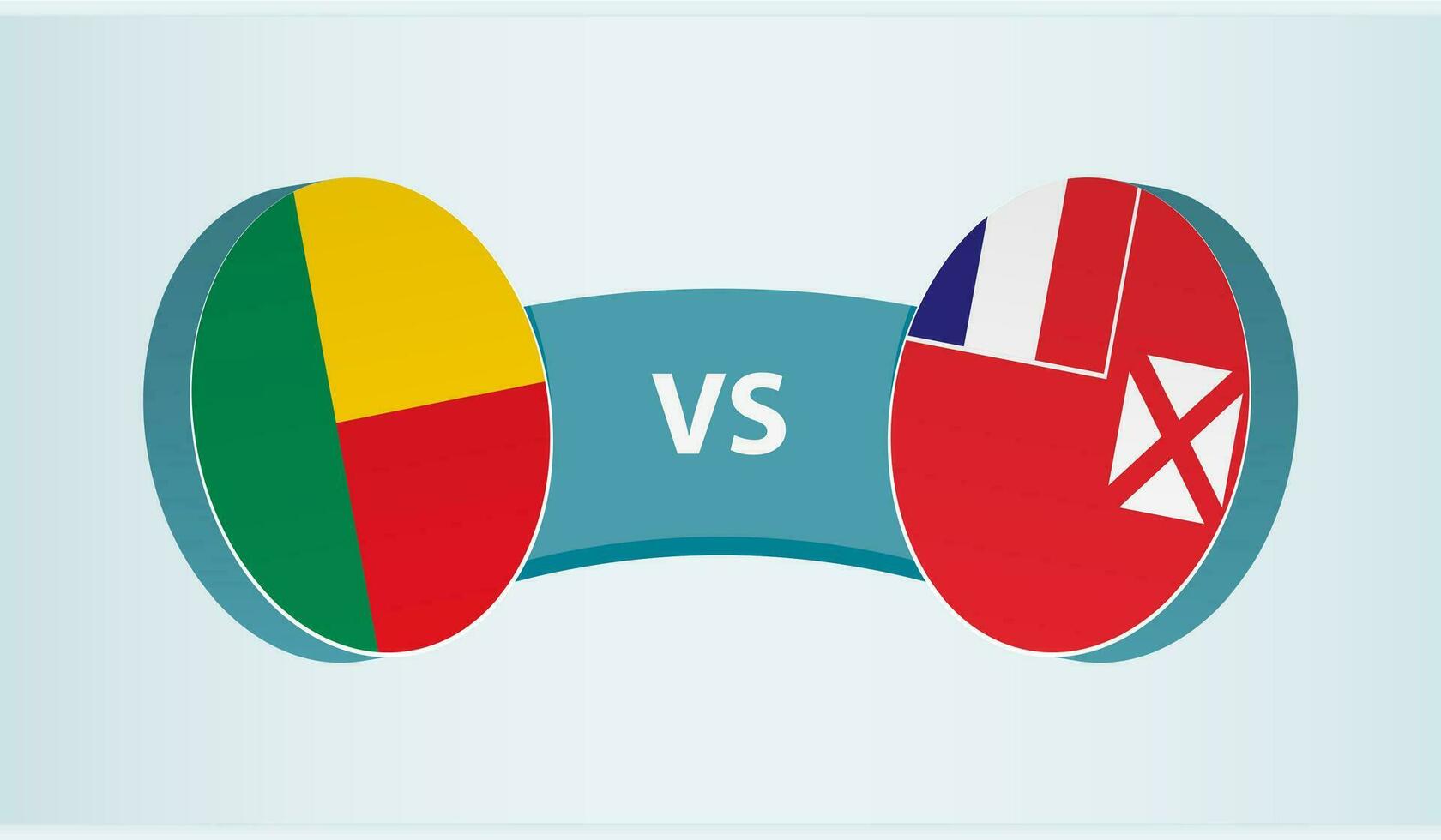 Benin versus Wallis and Futuna, team sports competition concept. vector