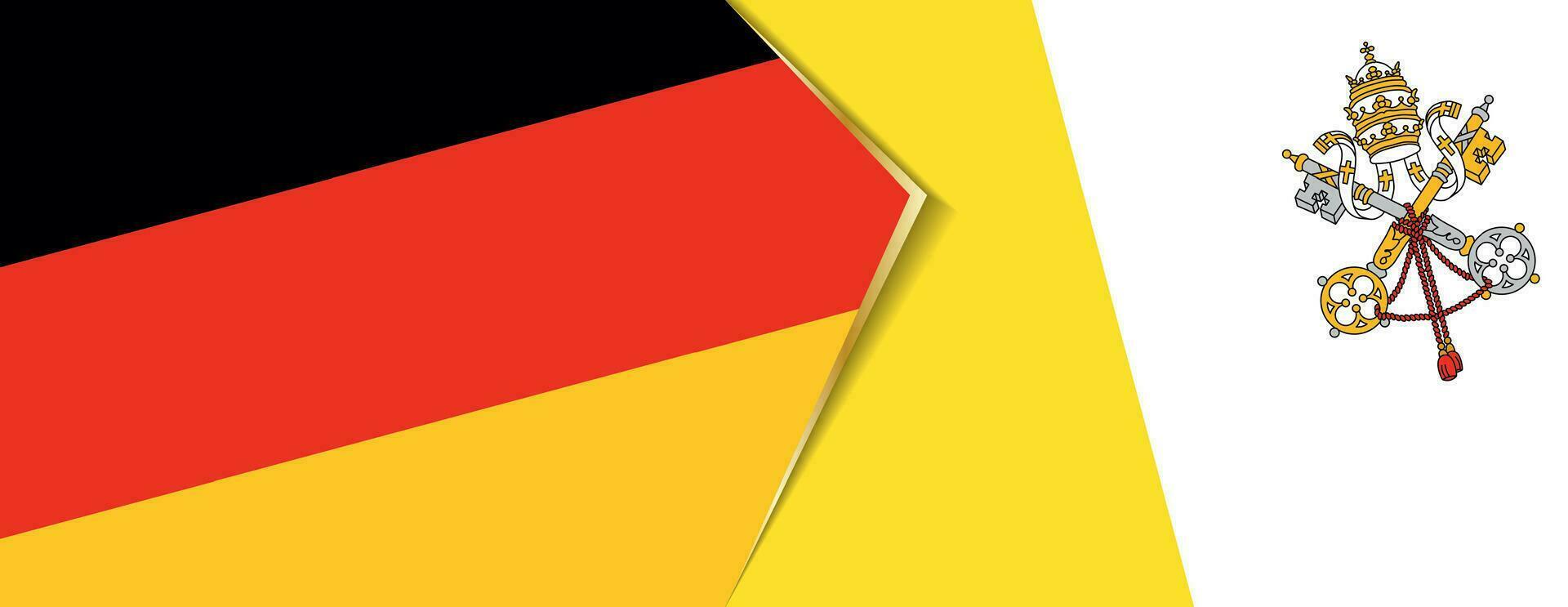 Germany and Vatican City flags, two vector flags