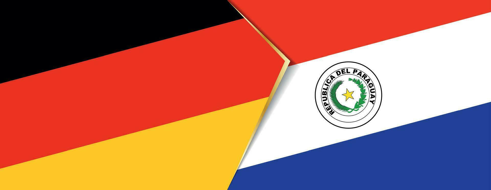 Germany and Paraguay flags, two vector flags.