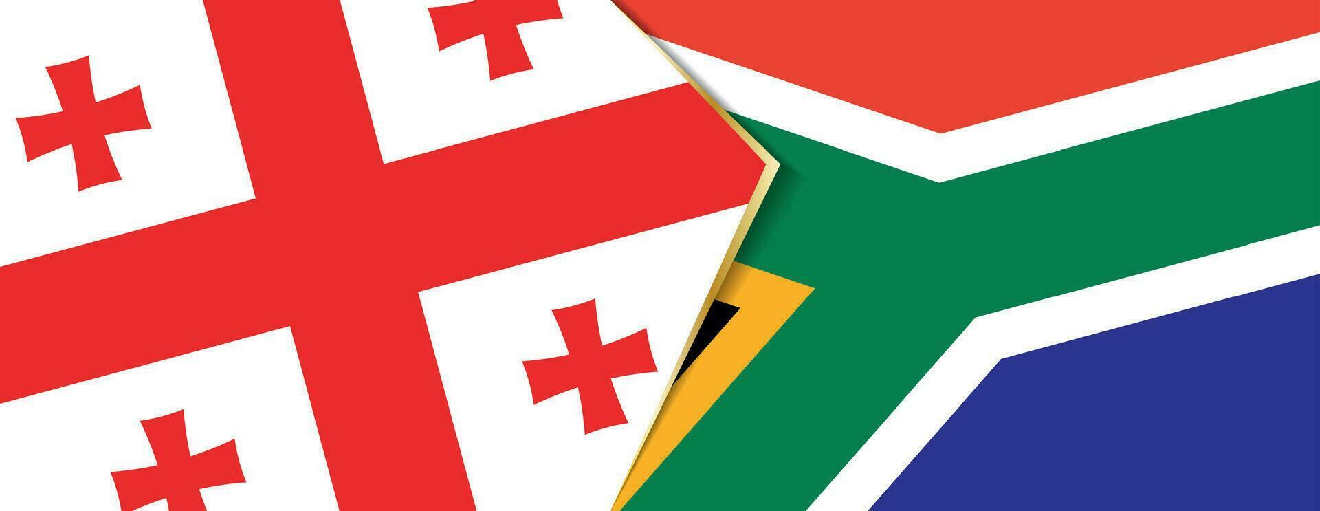 Georgia y sur África banderas, dos vector banderas