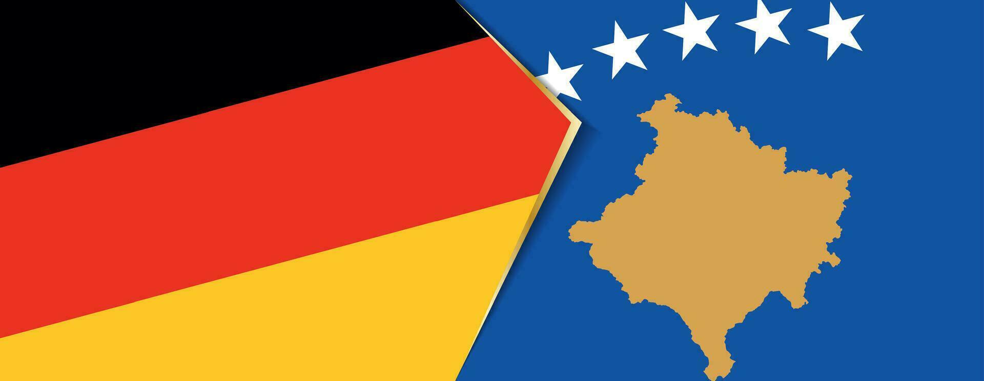 Germany and Kosovo flags, two vector flags