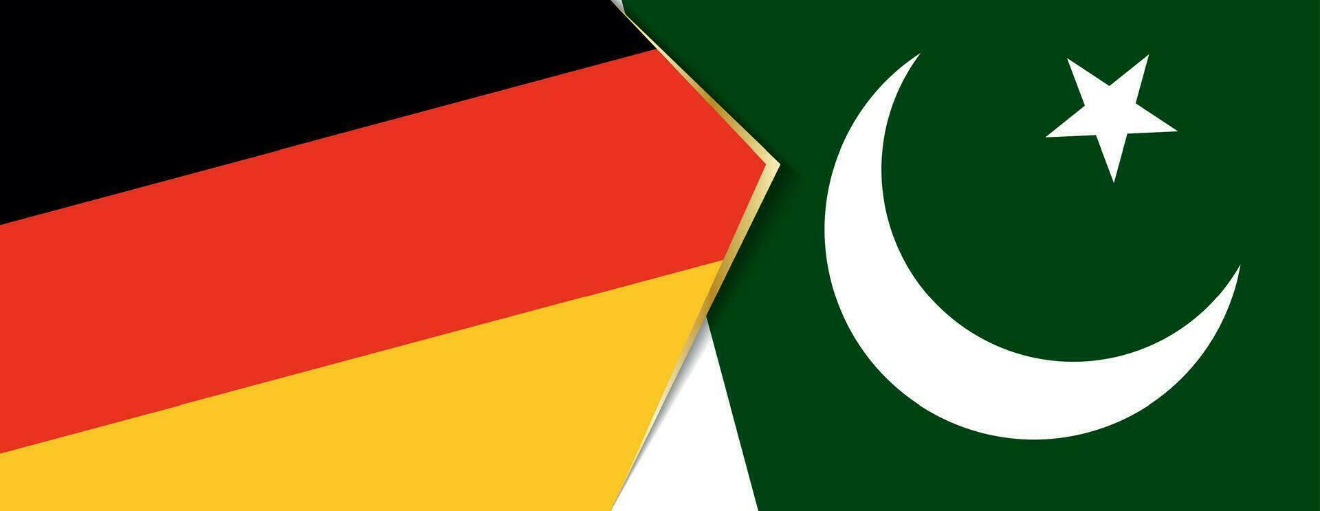 Germany and Pakistan flags, two vector flags.