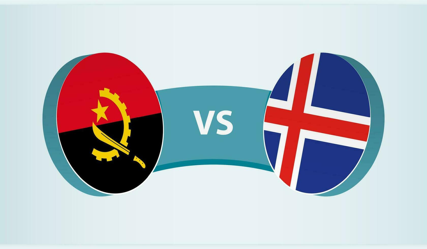 Angola versus Iceland, team sports competition concept. vector