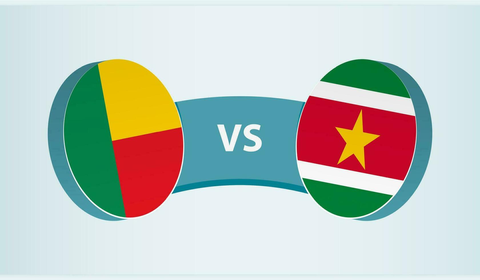 Benin versus Suriname, team sports competition concept. vector