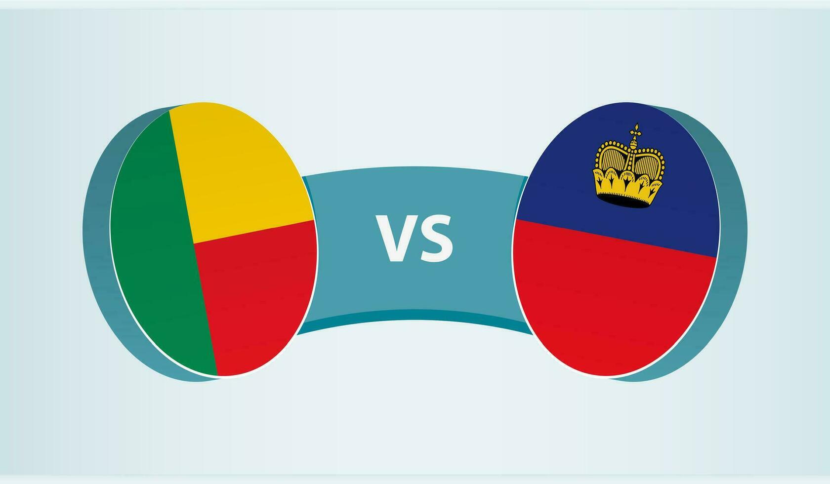 Benin versus Liechtenstein, team sports competition concept. vector