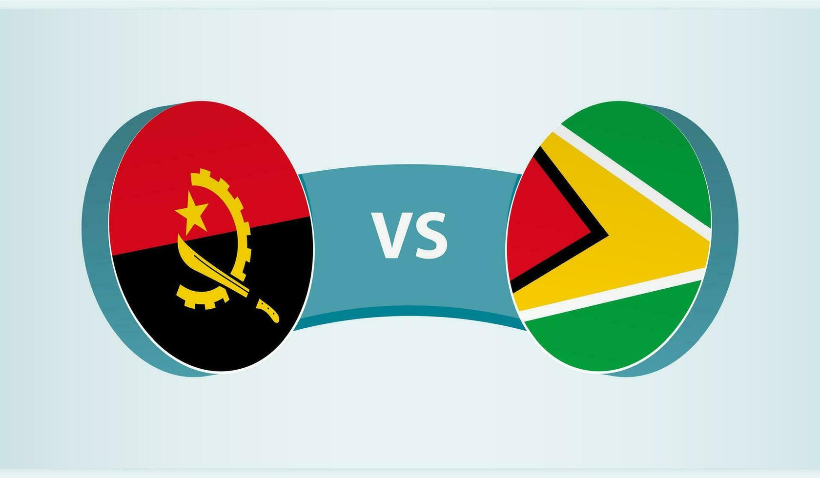 angola versus Guayana, equipo Deportes competencia concepto. vector