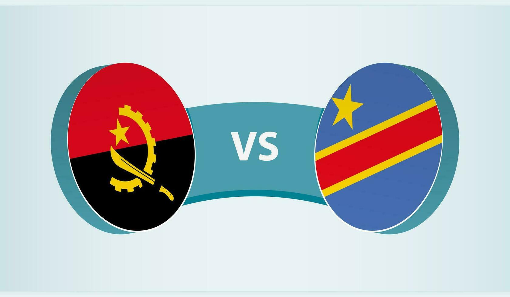 Angola versus DR Congo, team sports competition concept. vector