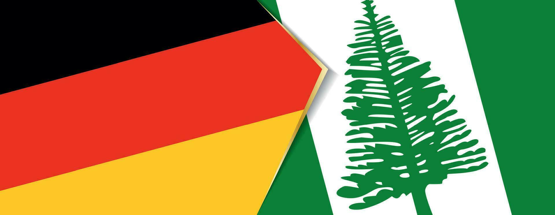 Germany and Norfolk Island flags, two vector flags.