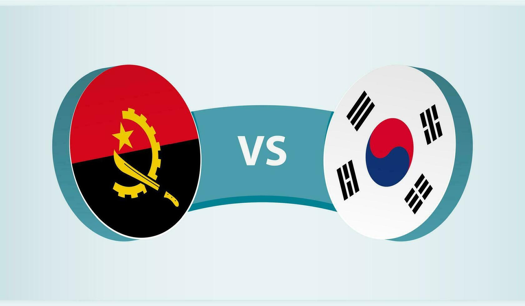 angola versus sur Corea, equipo Deportes competencia concepto. vector